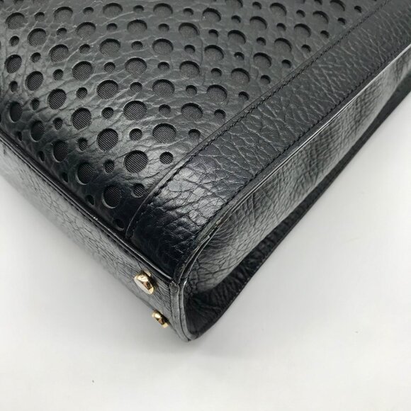 Kate Spade Black Pebbled Leather Lynne Bubbles Perforated Perri Lane Tote Bag - Picture 7 of 10
